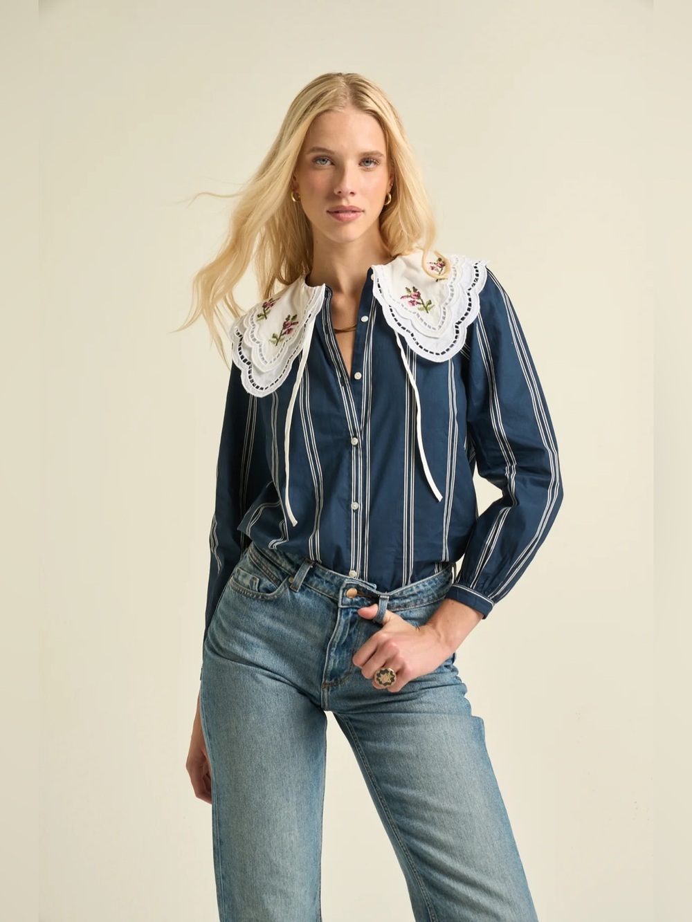 Sonmer Daphne Blouse Navy